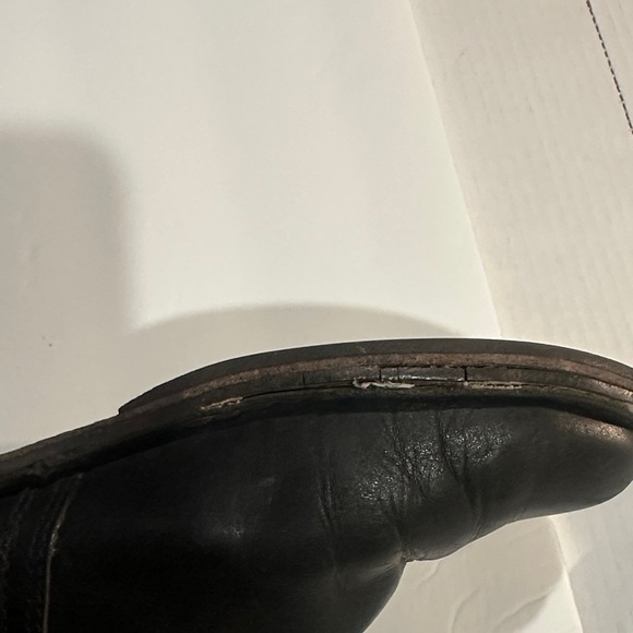 UGG Black Leather Fabrizia biker ankle booties side zipper 2 side belt buckles - Picture 10 of 16